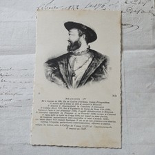 Old postcard King Francis 1st postcard 1900 antique postcard PC