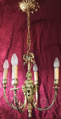 Ancien lustre bronze doré