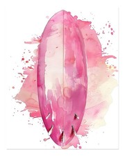 Planche de surf rose vif art