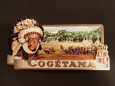 antique COGETAMA indian camp CIGAR BOX LABEL embossed tobacco 3.25"x5.75" ad
