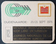 Sous-bock STELLA ARTOIS 1975 Journées de la mécanisation beermat coaster 13