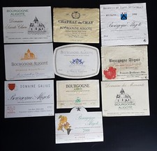 Lot étiquettes de vin Bourgogne aligoté