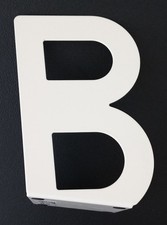 One Ikea "Billy"Letter B Slanted Metal Bookend 9 Inches Tall Ivory/Creamy White