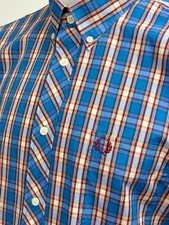 Fred Perry | Short Sleeve Tartan Gingham Mix Shirt XL (Blue) Mod Scooter Ska