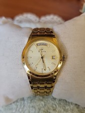 Bulova Men's 38mm Calendar Quartz Presidential Gold Tone Watch & Bracelet 97C48.