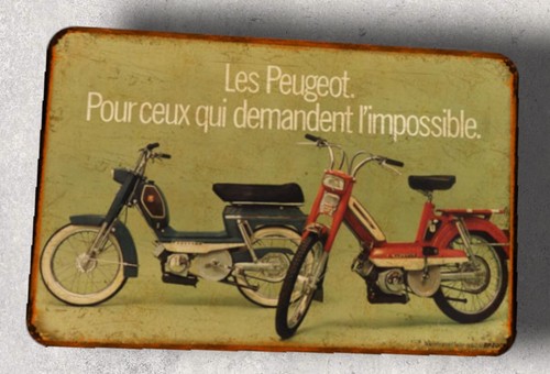 Plaque métal vintage peugeot - métal,