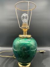 Very nice pearly green ceramic lamp base leaves 