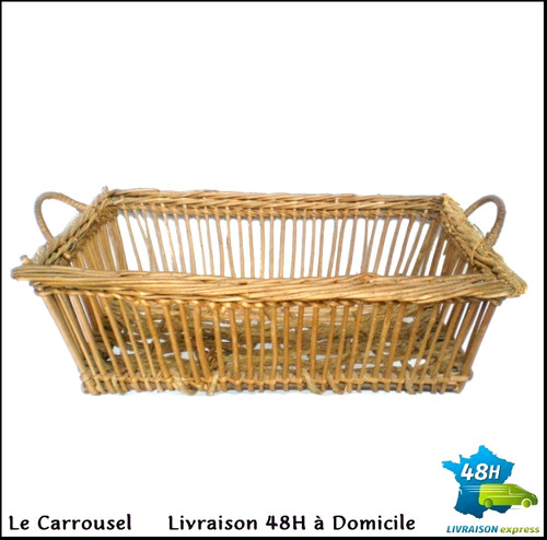 Grand panier ancien osier - ancien, en