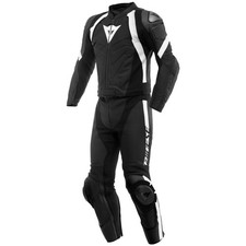 Combinaison de moto Dainese Avro 4 2 pièces en cuir noir/noir/blanc