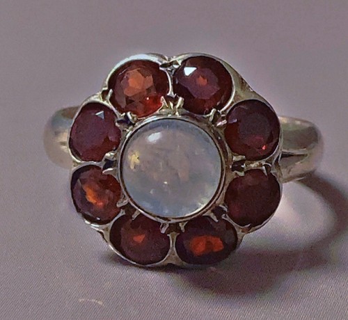 Ancienne bague argent grenat