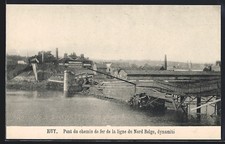 CPA Huy, Pont du chemin de fer de la ligne du Nord Belge 