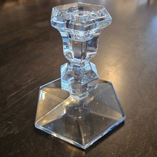 Val St Lambert Gardenia Crystal Candlestick 5” Tall Clear Holiday Celebration