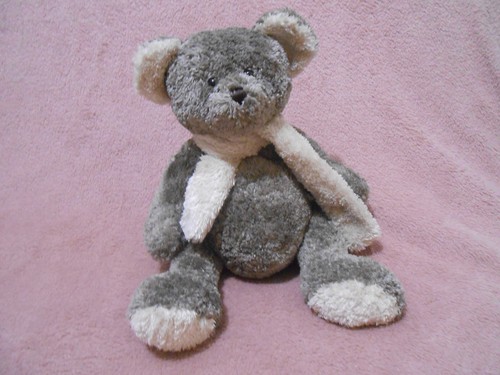 Doudou peluche ours gris - , beige