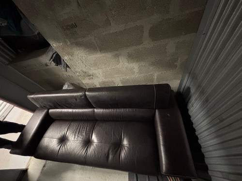 Canapé cuir places marron - cuir,