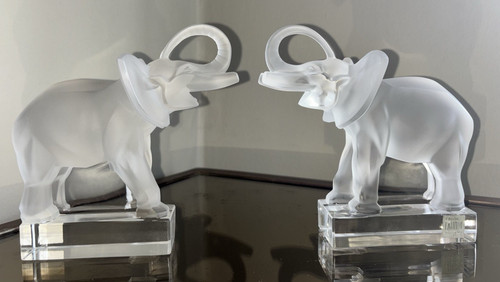 Lalique paire serre livres - lalique,