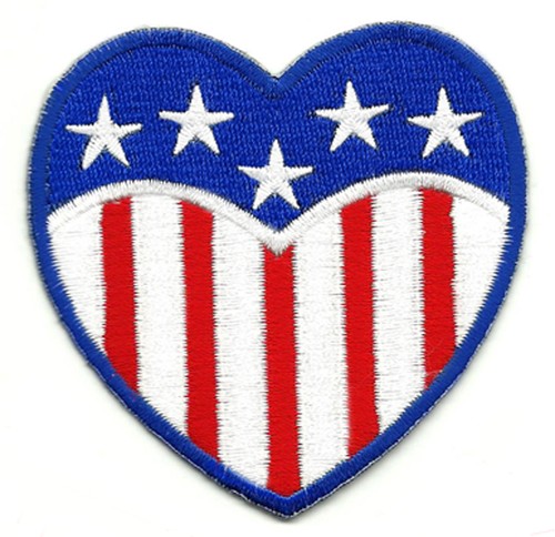 Patch coeur drapeau usa - -, us