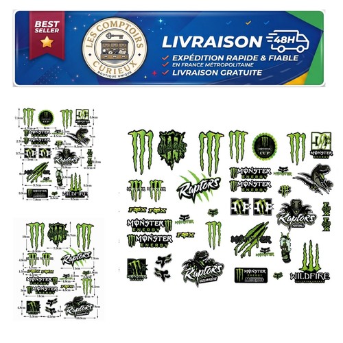Autocollants moto monster - moto,