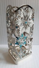 Bath & Body Works Hand Soap Holder Cover Sleeve Blue White Glitter Snowflakes