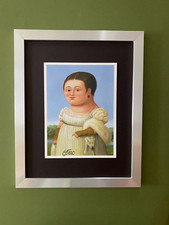 Fernando Botero | Awesome Signed Vintage Print from Colombia | New Golden Frame