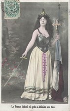 CP PATRIOTIQUE FEMME GUERRIERE