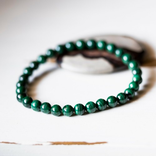 Bracelet malachite perles - malachite,