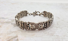 Brighton MANZANITA Silver Interlocking Hearts Link Bracelet, Toggle Clasp