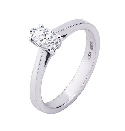 Bague solitaire blanc - bague, 18kt