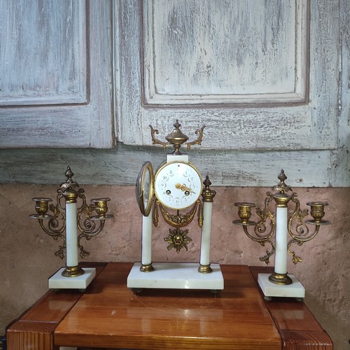 Horloge pendule colonnes - horloge,