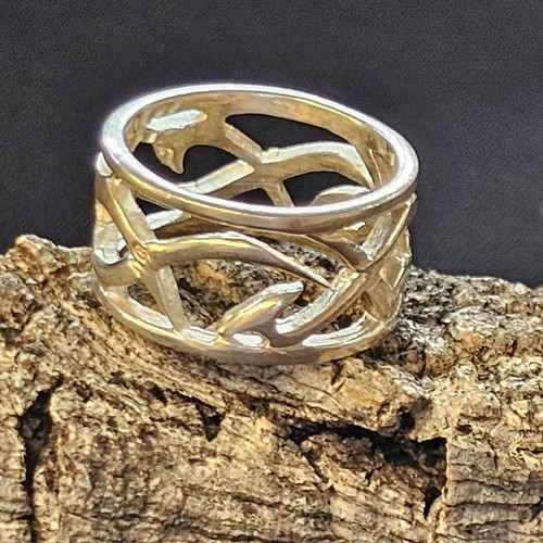 Bague jonc ajouré argent - bague,
