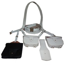 British Victorian Era Pattern 1871 Valise Equipment Polished White Leather s997