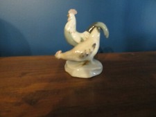 porcelain chicken and rooster signed GP (1)