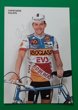 CYCLING cycling card CHRISTIAENS PHILIPPE team ISOGLASS ROBLAND 1988 Signed