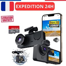 Dashcam Caméra Voiture 1080P WiFi, Caméra embarquée 3 caméra 32G Vision Nocturne