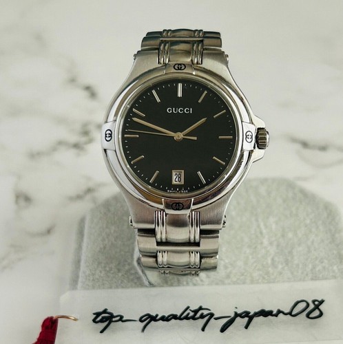 Gucci argent noir cadran - gucci,
