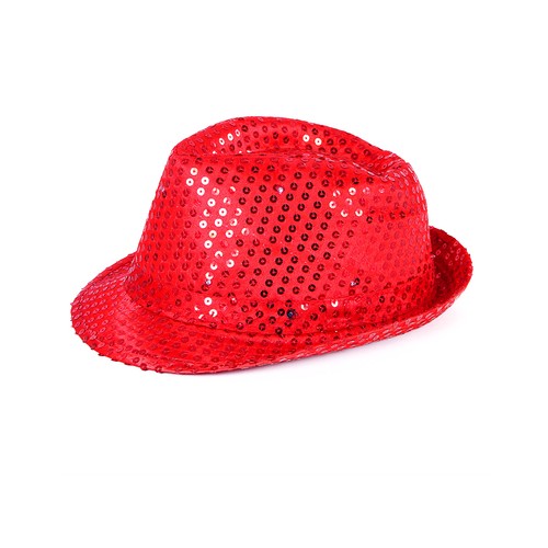 Chapeau disco rouge avec led - rouge,
