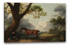 Toile/Cadres George Stubbs - Chasseur du troisième duc de Dorset avec un palefr