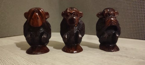 Belle statuettes bois singes - belle,