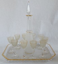 Liqueur Service - Saint Louis Crystal - Gold Frosted Model