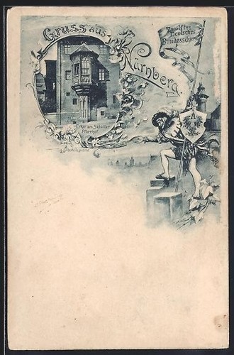 Carte postale nuremberg - carte, nuremberg,