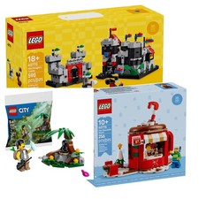 Lego x 3 - 40775, 40776, 30665 NEUF château, stand chocolat, gorille