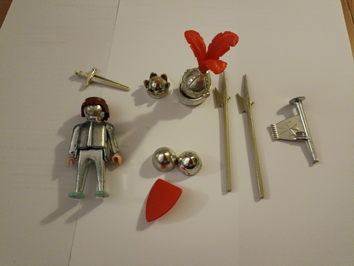 Playmobil chevalier argenté - chevalier,