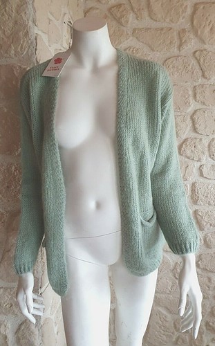 Gilet maille vert - , boutons