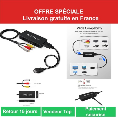 Convertisseur vers hdmi - av,