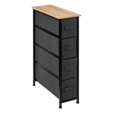 Meuble de Rangement 4 Tiroirs "Tissa" 75cm Gris Foncé