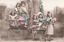 CP CHILDREN'S HITCH HORSE WOOD TROLLEY FLOWERS - 34668