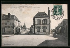 Old postcard Senonches, Porte du Perche, entrance to Rue Perier and Grande-Rue 191 
