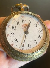 ANTIQUE GOLD FILL? BELLEVUE JB SYSTEM ROSKOPF SWISS CASTLE FLOWER POCKET WATCH