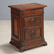 Table de Chevet Baroque Ancienne Noyer Italie XVIIe Siècle Originale