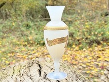 Vase  en Opaline  Véritable Opaline Blanche  Dorure Or – 22 cm – Très Bon État