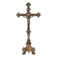 Solid Brass Table Crucifix with Empire Style Base